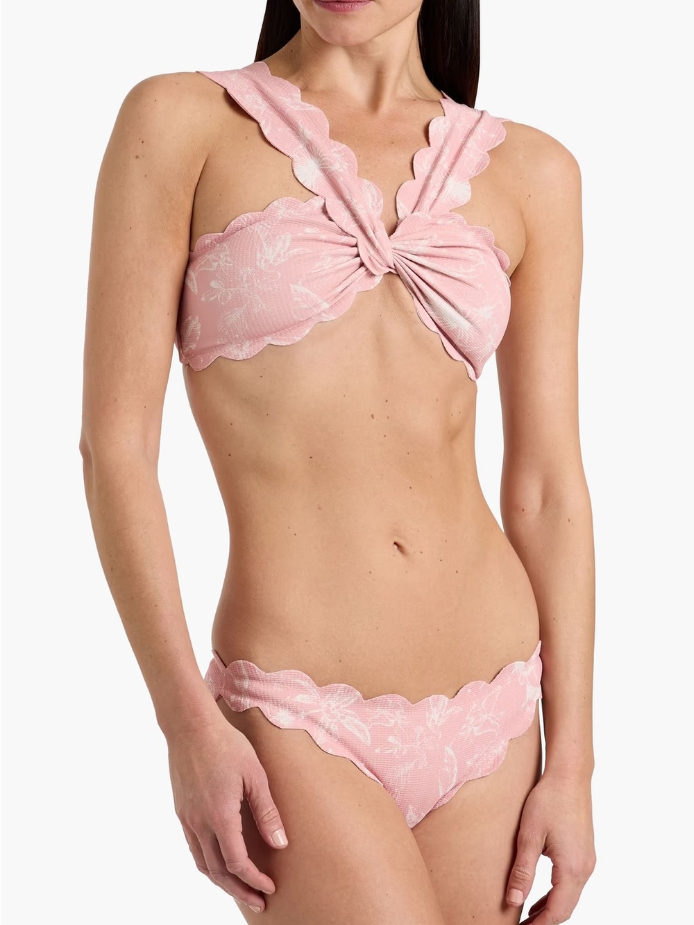 MARYSIA East River floral-print bikini top and spring bottoms size M pink floral